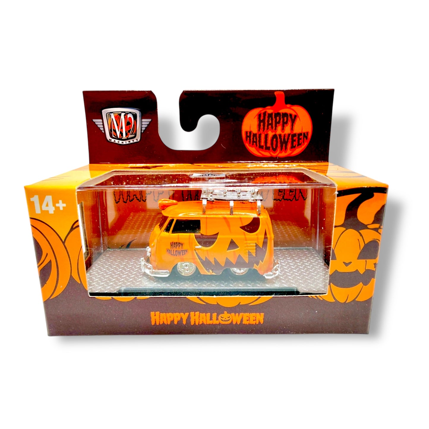 2025 M2 Machines 1960 VW Delivery Van "Happy Halloween" Orange / Black - WMTS21
