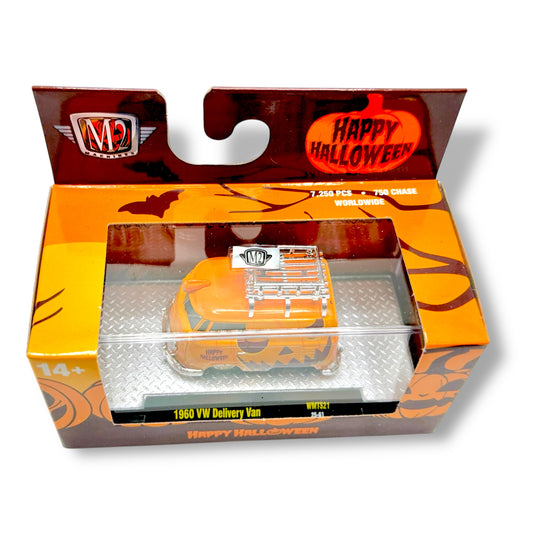 2025 M2 Machines 1960 VW Delivery Van "Happy Halloween" Orange / Black - WMTS21