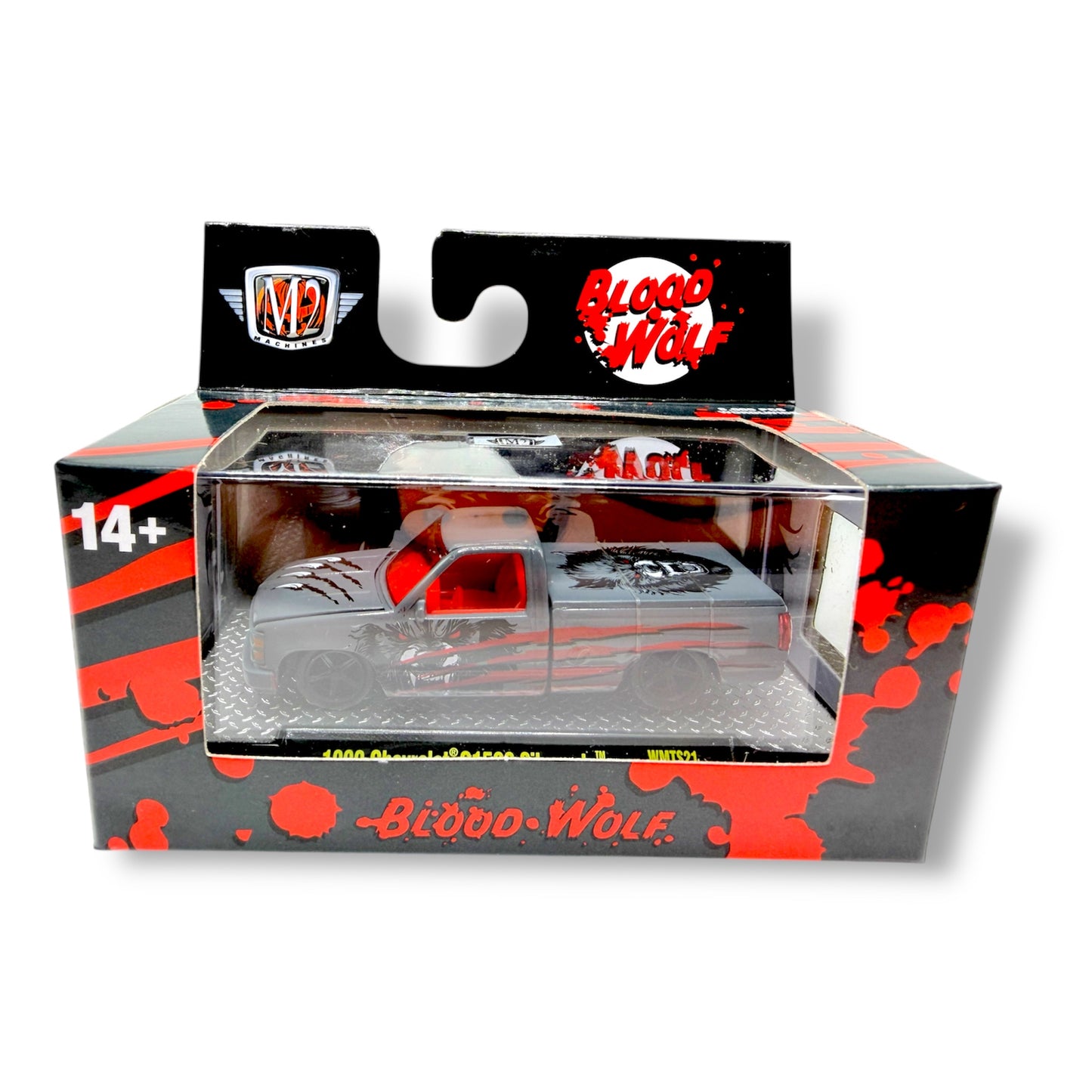 2025 M2 Machines 1990 Chevrolet C1500 Silverado "Blood Wolf" Grey / Red - WMTS21